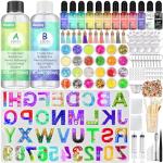 Resin Alphabet Mold Kit with Tools and Pigments