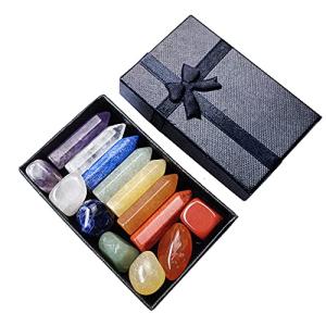 Chakra Crystal Healing Kit with Wands and Stones
