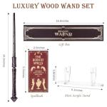 Hand-Carved Wooden Wizard Wand for Kids Cosplay