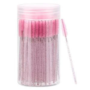 100 Pink Mascara Wands and Spoolies Set