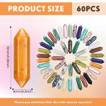 60 Pcs Crystal Hexagonal Wand Stones Set