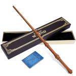 Hand-Carved Wooden Magic Wand with Spellbook