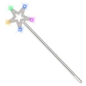 LED Fairy Wand with Silver Star - 13 Inches
