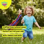 Wooden Wizard Wand with Ribbons and Bells