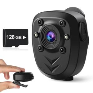 1080P Mini Body Camera with 128GB and Night Vision