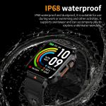 Military Smartwatch with Health Monitor & Waterproof Protection