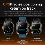 Military GPS Smartwatch with Flashlight and Wireless Call