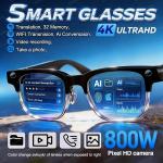 800W Smart Glasses for Video, Calls, and Translation