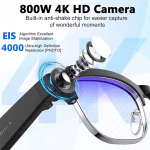 800W Smart Glasses for Video, Calls, and Translation