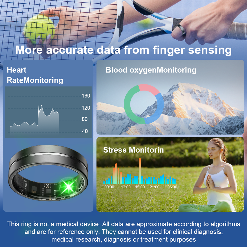 Multi-Function Smart Health Ring – Waterproof Tracker