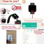 Fitness Smartwatch with Heart Rate Monitor and Music Player