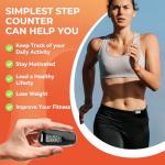 3D Walking Pedometer with Clip, USB Rechargeable