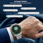 OIKKEI Luxury Smart Watch for Men - AI Voice & Bluetooth