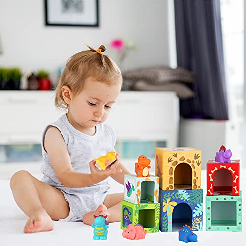 Dinosaur Sorting and Stacking Toy Set for Toddlers