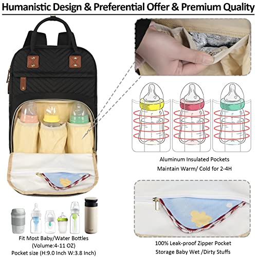 Waterproof Diaper Backpack Tote with Insulated Pockets
