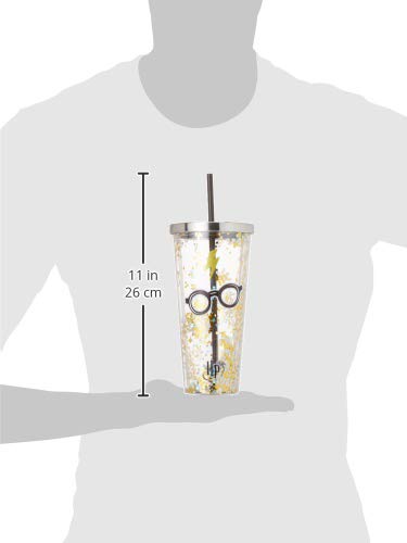 Harry Potter Glitter Tumbler Cup with Straw