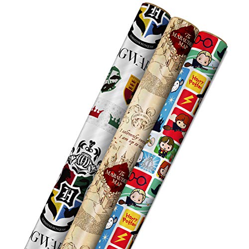 Harry Potter Wrapping Paper: Marauder's Map & Hogwarts Crest
