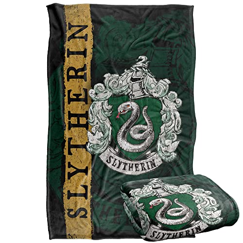 Slytherin House Crest Soft Throw Blanket