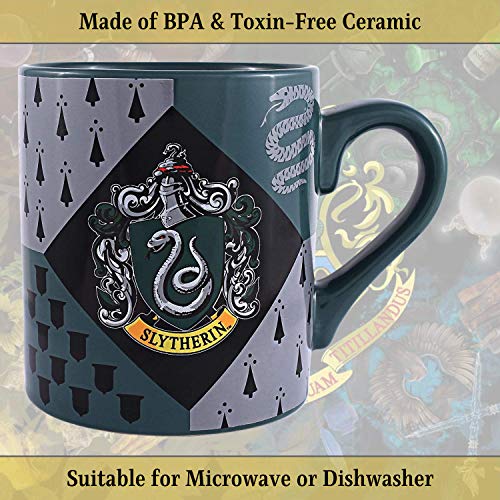 Slytherin House Crest Ceramic Mug, 14 Ounces
