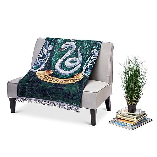 Slytherin Shield Woven Tapestry Throw Blanket