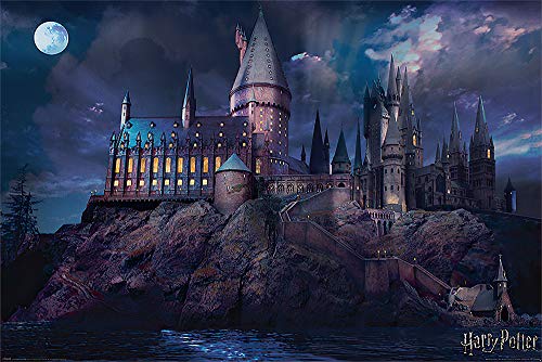 Hogwarts by Night Movie Poster Print