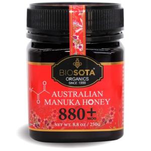 BIOSOTA Organic MGO 800+ Manuka Honey, 8.8oz