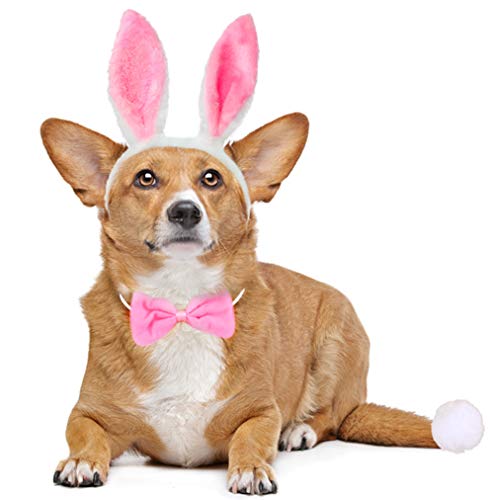 Dog Bunny Costume with Ears, Tail, and Bowtie