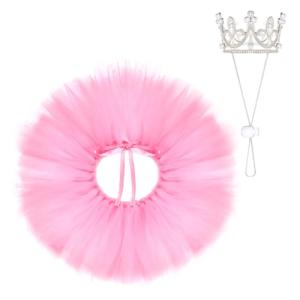 Adorable Tutu Skirt and Pearl Crown Costume Set