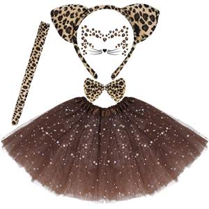 Leopard Cat Costume Set with Ears and Tail