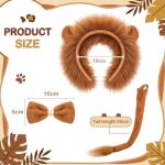 Lion Costume Set for Kids with Ears, Tail, and Gloves