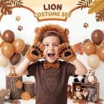 Lion Costume Set for Kids with Ears, Tail, and Gloves