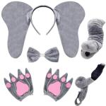 5-Piece Fuzzy Elephant Costume Set for Pets