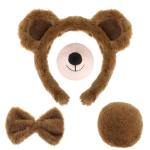 4-Piece Brown Bear Costume Set for Pets