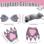 5-Piece Fuzzy Elephant Costume Set for Pets