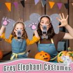 5-Piece Fuzzy Elephant Costume Set for Pets