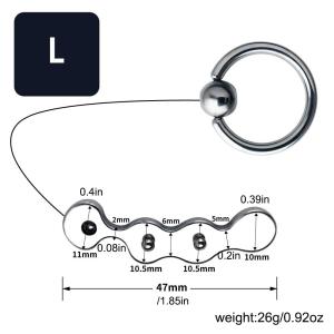 Stainless Steel Pleasure Beads Set - Easy Clean Beads & Plug Set for Adult Use