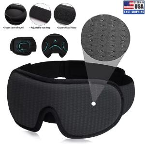 3D Travel Silk Eye Mask Sleeping Soft Padded Shade Cover Rest Relax Blindfold US