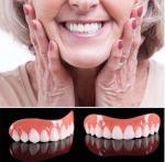 2x Silicone False Teeth Upper & Lower Smile Dental Veneers Dentures False Tooth