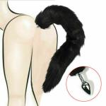 Cosplay Mask Tail Plug Metal Bead Half Cat Party Sexy Spanking Whip Women