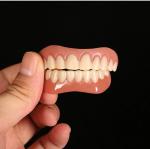 2x Silicone False Teeth Upper & Lower Smile Dental Veneers Dentures False Tooth