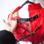 Bare Breasted Hollow Restraint Clothing Leather Adjustable Belt Body Harness SM