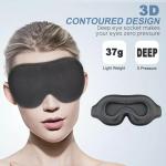 3D Silk Sleep Eye Mask Soft Padded Travel Blindfold