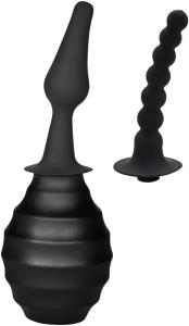 Enema Bulb, Anal Cleaner with 2 Replaceable Nozzles 380ml Silicone Unisex Shower