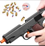 Realistic Toy Gun Colt 1911 Shell Ejecting EVA Foam Blaster Pistol 2 Clips Bonus