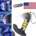 Wiggling Prostate Massager with Beaded Thrusting Ring for Deep Stimulation