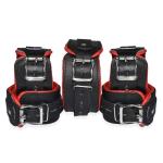 7-Piece Cowhide Leather BDSM Restraint Set with Free Hogtie Red & Black Bondage