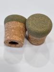 Cork Rings, Large Green Rubberized / Natural Butt Cap Style #2, One Butt Cap