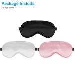 3pcs Travel Sleep Soft Silk Eye Mask, Padded Shade Cover Blindfold for Men Women