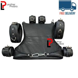 Real Cowhide Leather Heavy Duty Snug Fit Restraints Set Adjustable