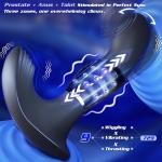 Wiggling Prostate Massager with Beaded Thrusting Ring for Deep Stimulation
